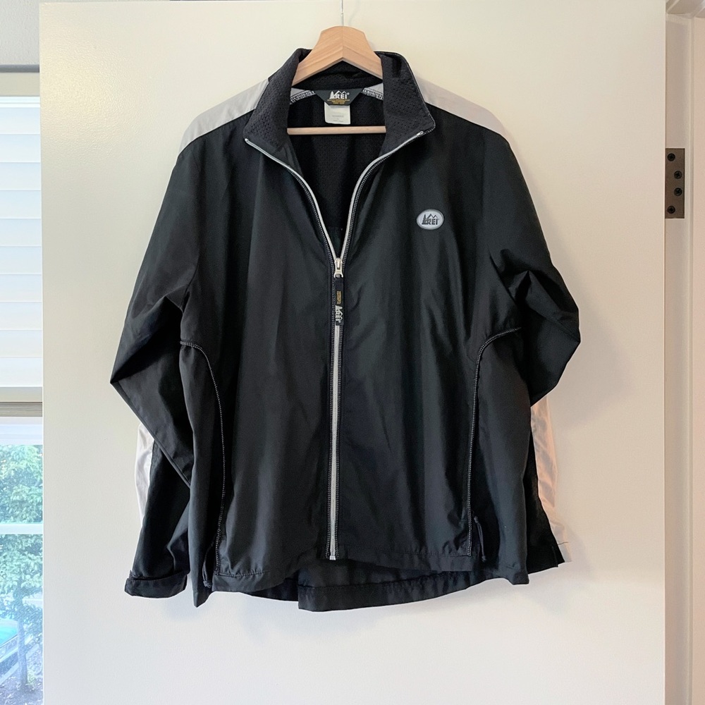 REI Vintage Black Wind Breaker Jacket